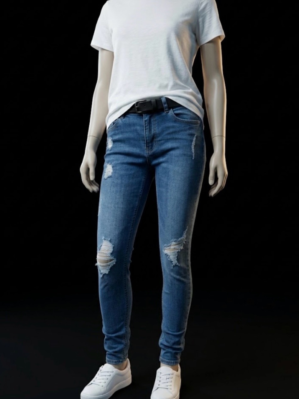 Hollister Ripped Dark Blue Skinny Jeans